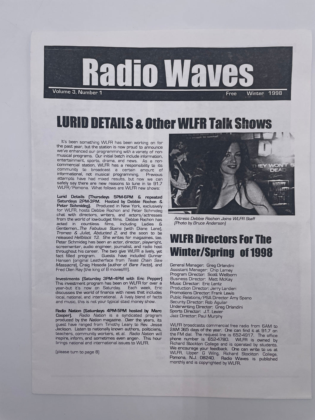 Radio Waves Fanzine Volume 3, Number 1 Debbie Rochon