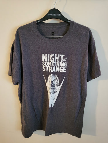 Used Night of Something Strange Large Gray T-Shirt V-Logo
