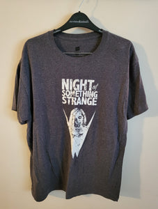 Used Night of Something Strange Large Gray T-Shirt V-Logo