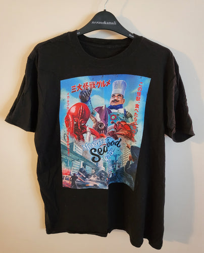 Used Monster Seadfood Wars Black Large T-Shirt (Motmas)
