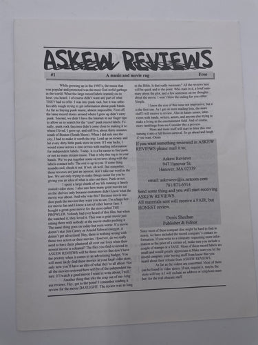 Askew Reviews #1 Fanzine