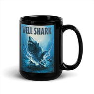 Well Shark Black Glossy Mug