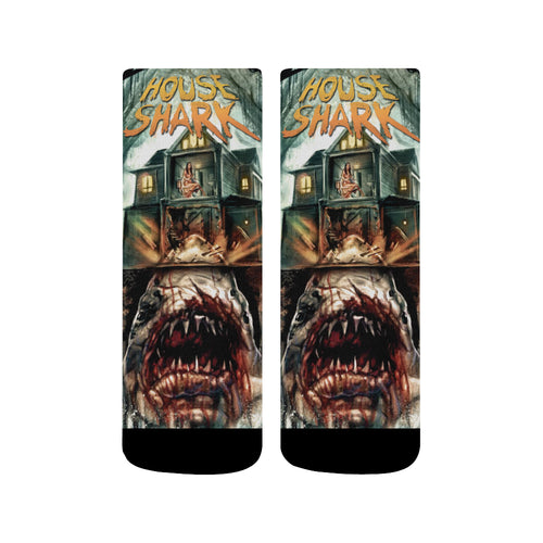 House Shark Quarter Socks