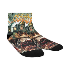 House Shark Quarter Socks