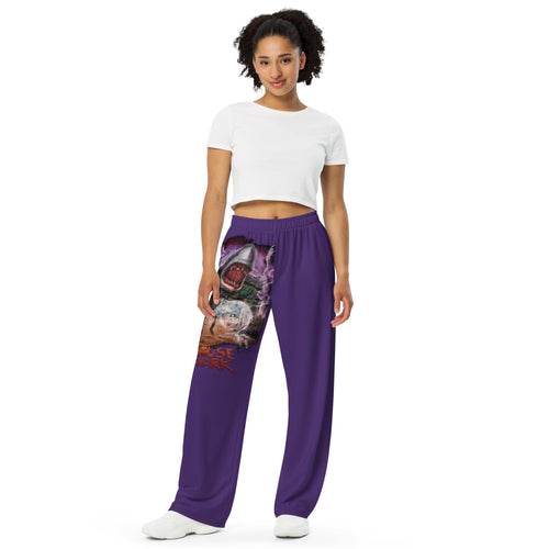 House Shark Halloween unisex wide-leg pants