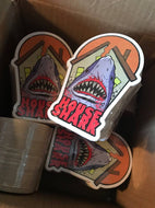 House Shark Diecut 4" Sticker