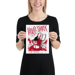 House Shark Neon Frights Paper Poster