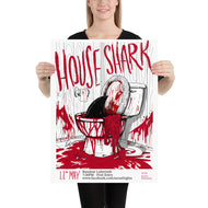 House Shark Neon Frights Paper Poster